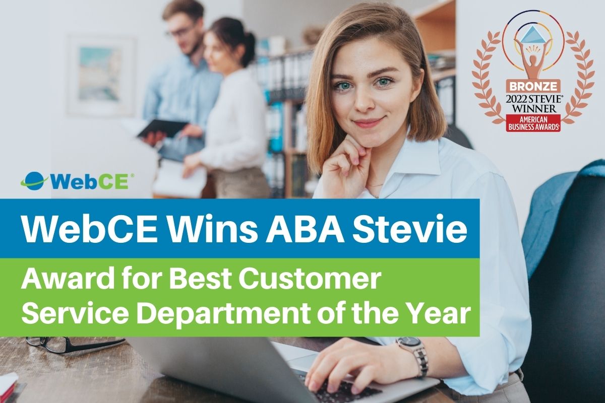 WebCE Wins ABA Bronze Stevie Award for Customer Service Department of the Year